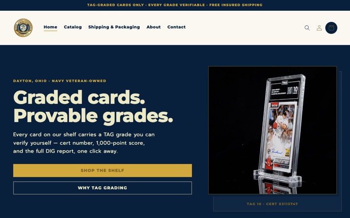 c3-do.com — a graded sports card storefront, designed and built by Web Weaver.